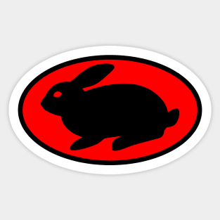 black print rabbit red Sticker